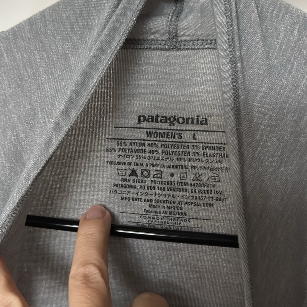 Patagonia Glorya Wrap Top/Blouse/Shirt Sz L Gray Long Sleeve - Picture 7 of 10